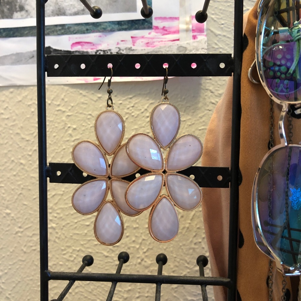 Lavender statement earrings